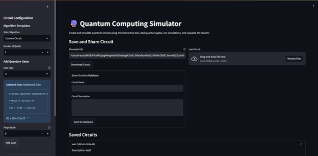 Quantum Computing Simulator - Save and Share Circuit